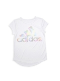 Adidas Girl's Climalite Rainbow-Foil Interlock Tee