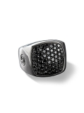 David Yurman Streamline Signet Ring with Pavé Black Diamonds