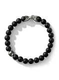 David Yurman Spiritual Bead Black Diamond, Black Onyx & Sterling Silver Bracelet