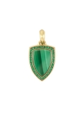 David Yurman 18k Gold, Emerald, & Malachite Shield Amulet
