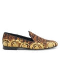 Versace Barocco Print Silk Loafers