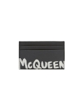 Alexander McQueen Graffiti Logo Leather Card Wallet
