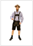 Abracadabra NYC Authentic Brown German Lederhosen Men's Costume