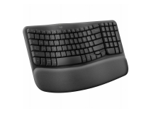 Logitech Wave Keys Wireless Ergonomic Keyboard with Cushioned Palm Rest Comfortable Natural Typing Easy-Switch Bluetooth Logi Bolt Receiver Multi-OS Windows Mac Graphite