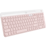 Logitech K585 Slim Multi-Device Wireless Keyboard Bluetooth RF 2.40 GHz Notebook Smartphone PC Mac AAA Battery Size Supported Rose