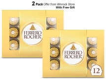 Ferrero Rocher Milk Chocolate Hazelnut 12 Count 2 Pack Gourmet Chocolates