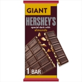 Hershey's Special Dark Chocolate Almonds Giant Candy Bar 7.37 oz 25 Pieces for Amerikapaketim