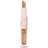Hard Candy Glitteratzi Lip Duo 2in1 Glitter Lipstick High-Shine Gloss Duo Shimmering Champagne Gold