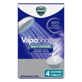 Vicks VapoShower Max Non-Medicated Eucalyptus Shower Steamer Tablets Menthol Aromatherapy Pack of 4
