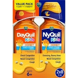 Vicks DayQuil NyQuil Kids Cold Cough Liquid Cold Medicine for Children Honey 2x8 fl oz
