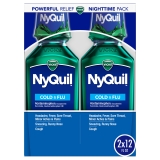 Vicks NyQuil Nighttime Cold Flu Medicine Twin Pack 2 x 12 fl oz
