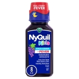 Vicks NyQuil Kids Cold Cough Liquid Fever Reducer Cold Medicine Children Grape 8 Fl oz
