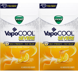 Vicks VapoCOOL Severe Medicated Throat Drops Max Strength Winter Honey Lemon Chill Flavor 2 Bags