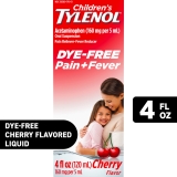 Tylenol Pain Fever Medicine Dye-Free Cherry 4 fl oz Childrens