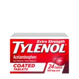 Tylenol Extra Strength Coated Tablets Acetaminophen 500mg 24 Ct for Pain Relief