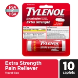 Tylenol Extra Strength Caplets Acetaminophen Travel Size 10 Count