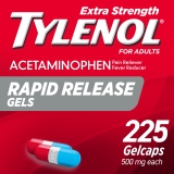 Tylenol Extra Strength Acetaminophen Rapid Release Gels 225 Ct for Quick Pain Relief