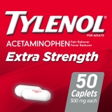 Tylenol Extra Strength 500mg Acetaminophen Caplets 50 Ct Pack for Pain Relief