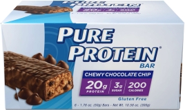 Pure Protein Bar Chewy Chocolate Chip 20g Protein 6 Count
