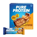 Pure Protein Bars High Protein HYZ01 Nutritious Snacks Energy Low Sugar Gluten Free Chocolate Peanut Butter 1.76oz 12 Count Packaging May Vary
