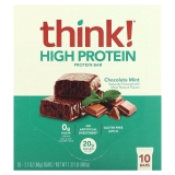 Think High Protein Bars Chocolate Mint 10 Bars 2.1 oz 60 g Each