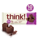 Think High Protein Bars Chocolate Fudge 2.1 oz Bar 10 Count