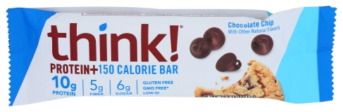Think Chocolate Chip Protein Bars Pack of 10 1.41 oz Ample Protein Boost