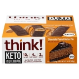 Think Keto Protein Bars Chocolate Peanut Butter Pie 1.41 oz Bar 10 Count