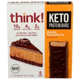 Think Keto Protein Bars Chocolate Peanut Butter Pie 5 Bars 1.41 oz 40 g Each