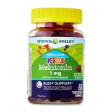 Spring Valley Zero Sugar Kids Melatonin Blackberry Raspberry 1mg 60 Count Sleep Support Gummies