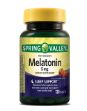 Spring Valley Melatonin Sleep Supplement Fast Dissolve Tablets Strawberry 5mg 120 Count