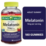 Spring Valley Non GMO Melatonin Gummies Strawberry Flavor 5 mg 180 Count