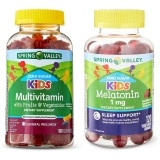 Spring Valley Kids Daily Wellness Essentials Zero Sugar Kids Multi Gummy 180 Count Zero Sugar Kids Melatonin Gummies 1mg 120 Count