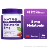 Natrol Melatonin Gummies Sleep Support for Adults Strawberry Flavor 5mg 90 Count