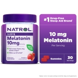 Natrol Melatonin Sleep Aid Gummies Fall Asleep Faster Strawberry 10mg 60 Count