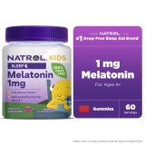 Natrol Kids Melatonin Sleep Gummies Raspberry Flavor 1mg 60 Count