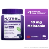 Natrol MelatoninMax Sleep Gummy Blueberry Flavor 10mg 50 Count for Better Sleep and Relaxation