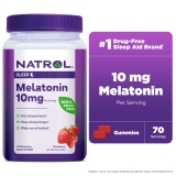 Natrol Melatonin Gummies Sleep Support for Adults Strawberry Flavor 10mg 140 Count