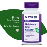 Natrol Melatonin 5mg Time Release Tablets 100 Count for Better Sleep and Relaxation