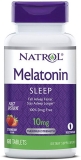 Natrol Sleep Fast Dissolve Melatonin 10mg Tablets Strawberry Natural Flavor 60 ea Pack of 4