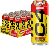 Cellucor C4 Energy Drink Skittles Carbonated Sugar Free Pre Workout Performance Drink 16 Oz Pack of 12