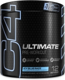 Cellucor C4 Ultimate Pre Workout Powder Icy Blue Raz Sugar Free Energy Supplement for Men Women 300mg Caffeine 3.2g Beta Alanine 2 Patented Creatines 12 Servings