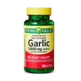 Spring Valley Odor Controlled Garlic Softgels 1000mg Dietary Supplement 120 Count