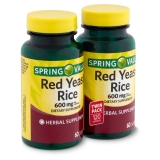 Spring Valley Red Yeast Rice 600 mg Dietary Supplement Capsules Twin Pack 60 Count