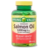 Spring Valley 1000mg Norwegian Salmon Heart Health Supplement Softgels 120 Count