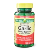 Spring Valley Odor Controlled Garlic Softgels Dietary Supplement 1000mg 200 Count Value Size