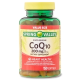 Spring Valley Rapid Release CoQ10 Softgels 200mg 150 Count for Enhanced Heart Health Support