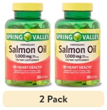 Spring Valley Norwegian Salmon Heart Health Dietary Supplement Softgels 1000mg 120 Count 2 Pack