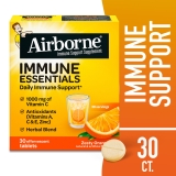 Airborne 1000mg Vitamin C Tablets Zesty Orange Flavor 30 Count for Immune Support