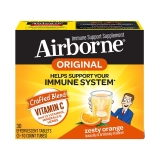 Airborne Zesty Orange Effervescent Vitamin C 1000mg Tablets 30 Count Gluten-Free Immune Support High Antioxidants
